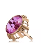 Originál Vintage 14K Produkt s Pink Gold Ametyst Ring Vintage VRC043R štýl